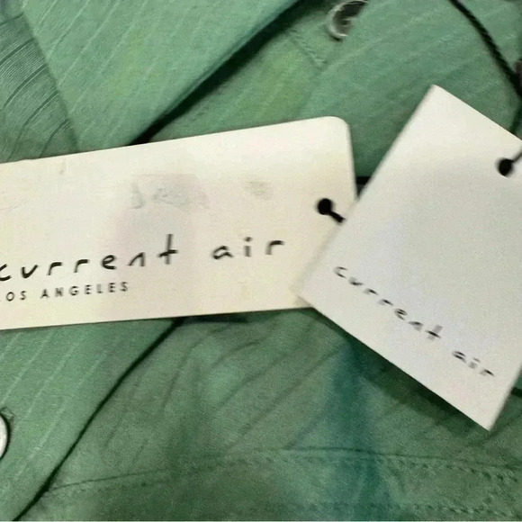 Current Air Los Angeles off the shoulder L/S button up top green NWT size Small - Picture 5 of 10